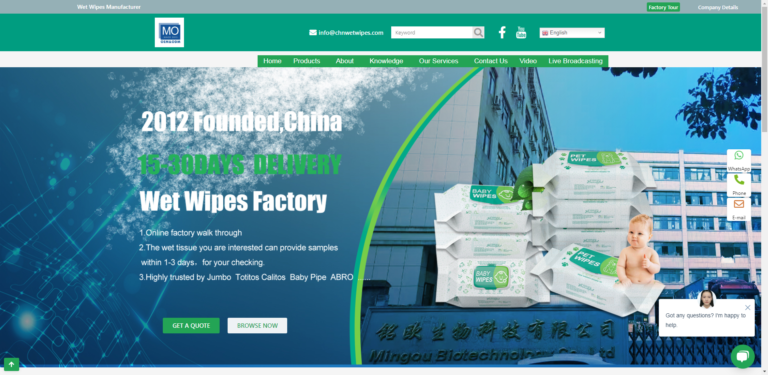 mingou湿纸巾外贸独立站