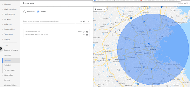 天问网络-谷歌广告地理位置定位