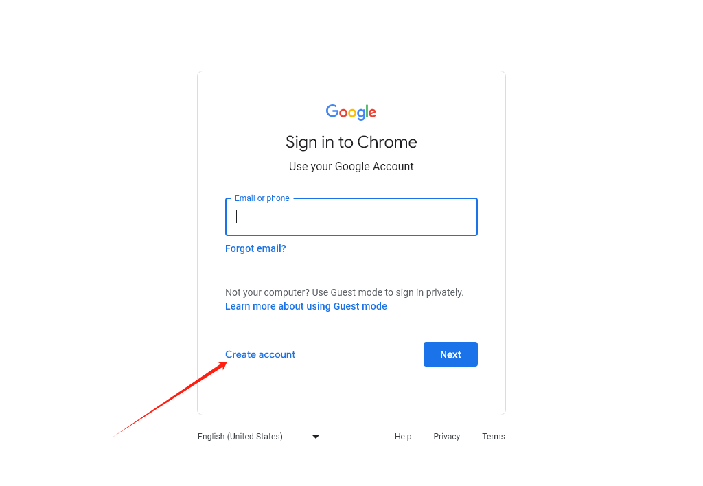 天问网络-谷歌Gmail邮箱账号注册解决方法-点击创建谷歌账号
