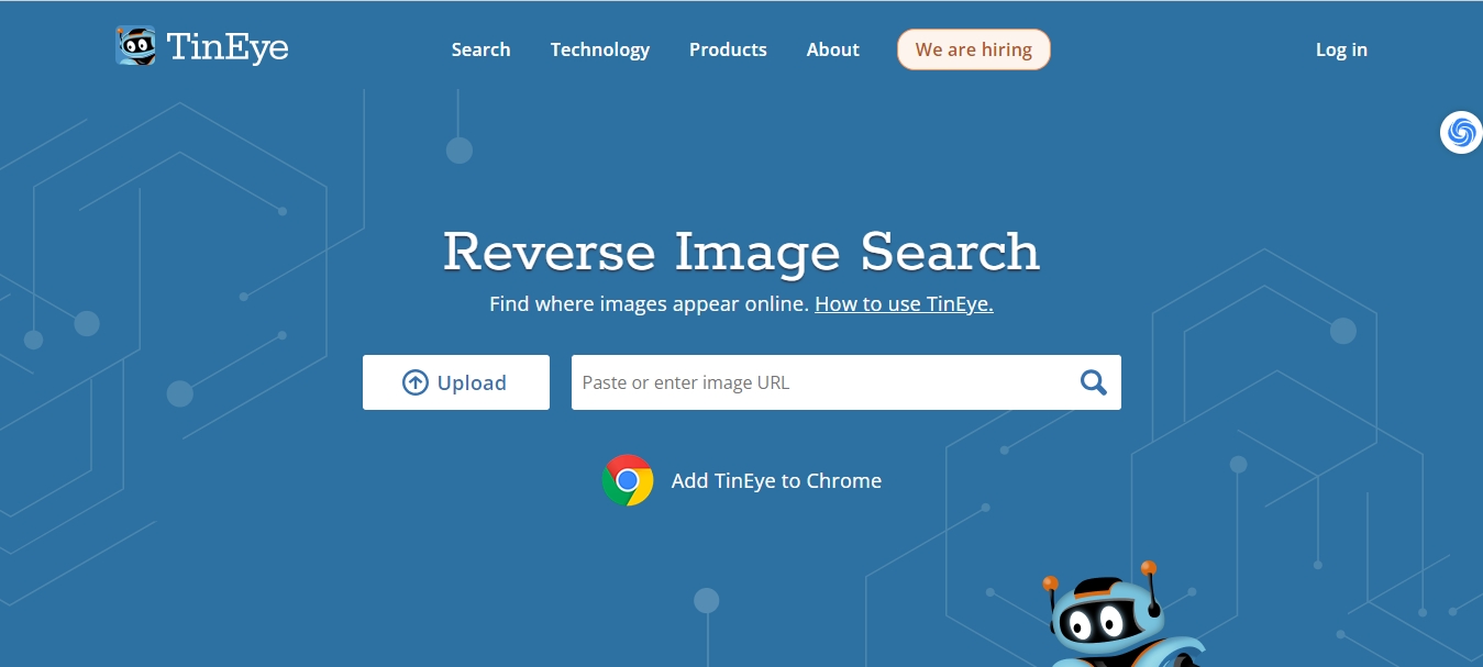 21个最好用的以图搜图的图片搜索引擎网站推荐 天问网络-b2b平台-TinEye网页界面
