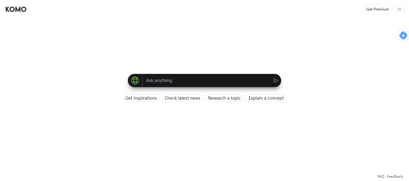 天问网络-b2b平台-Komo网页界面