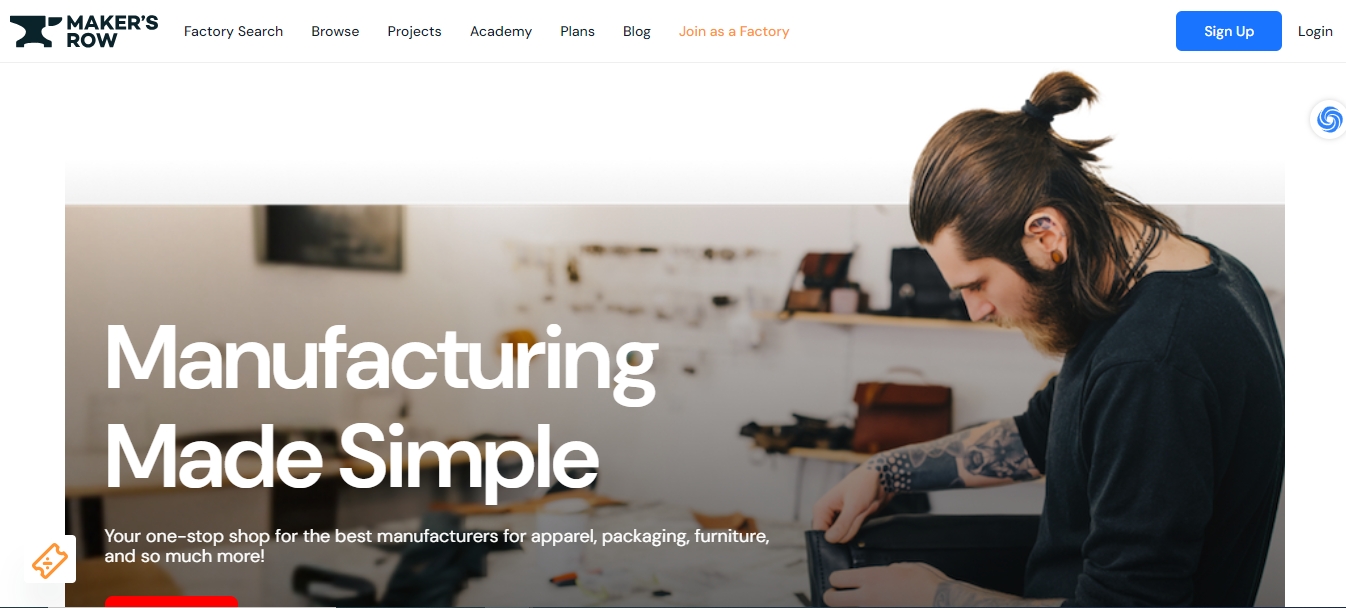 天问网络-b2b平台-MakersRow网站界面