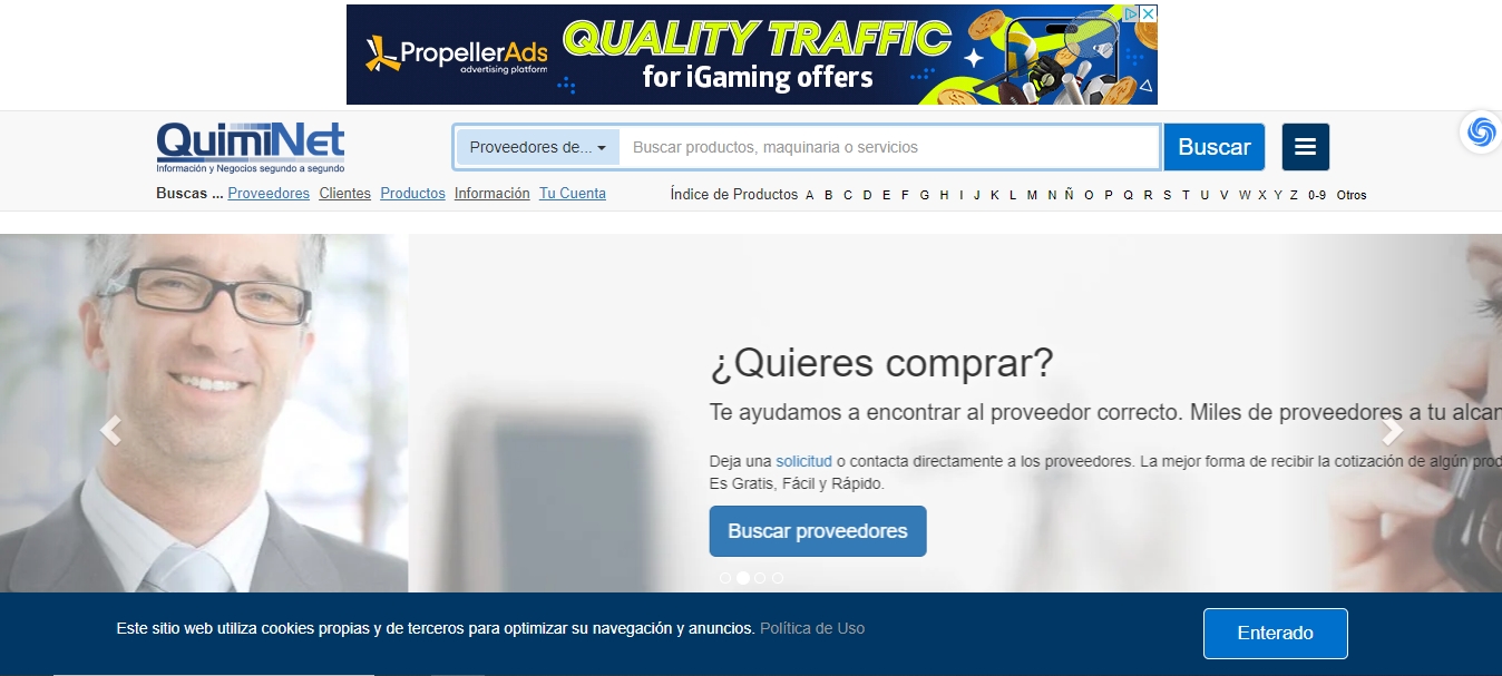 天问网络-b2b平台-QuimiNet网站界面