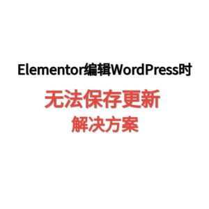 Elementor编辑WordPress时无法保存更新解决方案-天问网络
