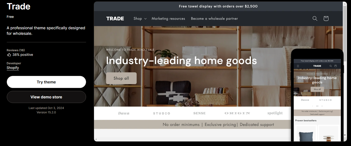 大型独立站都在用哪些shopify主题?最好用的shopify主题推荐(付费和免费) shopify免费主题推荐-Trade主题