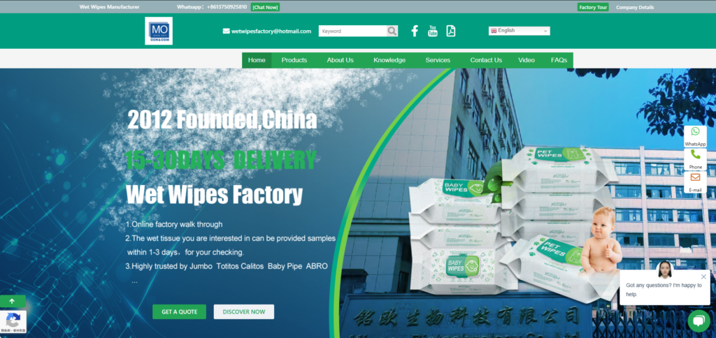 Chnmingou Wipes湿纸巾外贸独立站