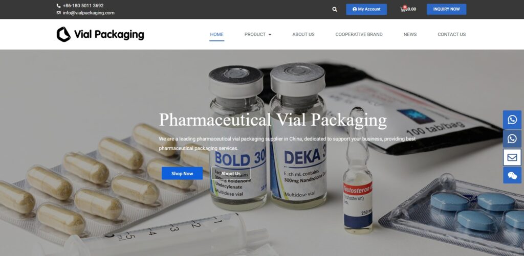 Vial Packaging制药瓶包装外贸独立站