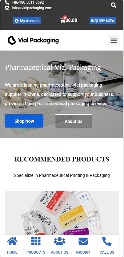 Vial Packaging制药瓶包装外贸独立站