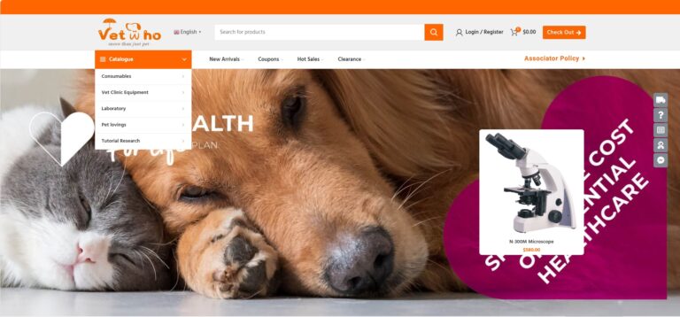 Vetwho宠物医疗外贸独立站