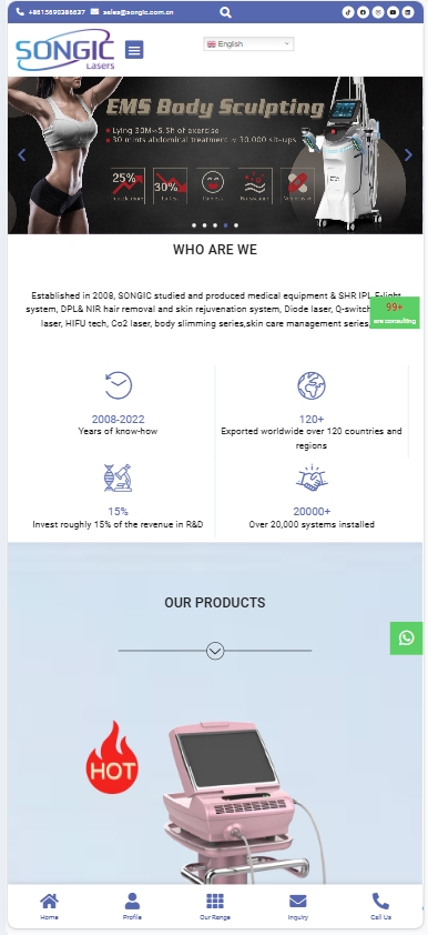 Songic Laser医疗美容外贸独立站