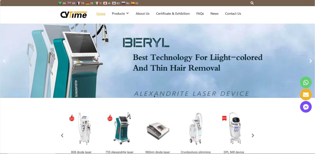 Cytime医疗美容设备外贸独立站