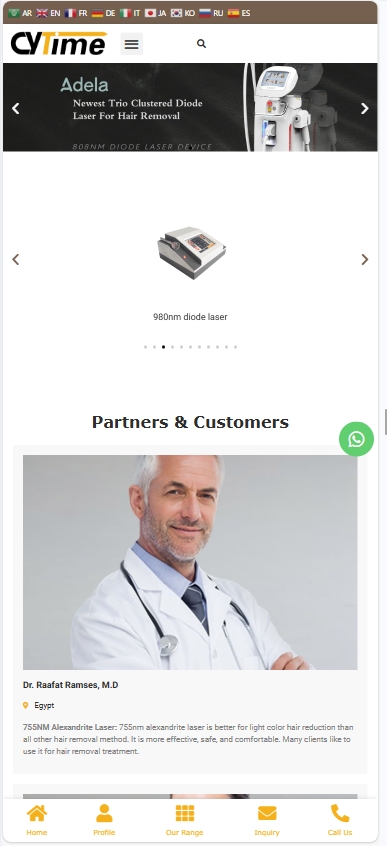 Cytime医疗美容设备外贸独立站