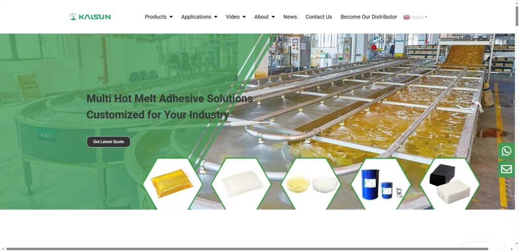 Kaisun Adhesives胶粘剂制造外贸独立站