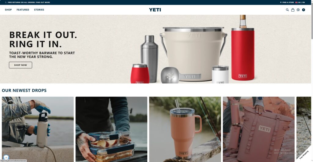 合作案例:外贸独立站与谷歌SEO的真实项目样本 YETI UK LIMITED户外用品外贸独立站
