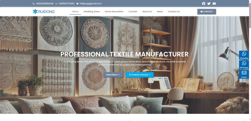 Luckin Textile纺织品制造外贸独立站