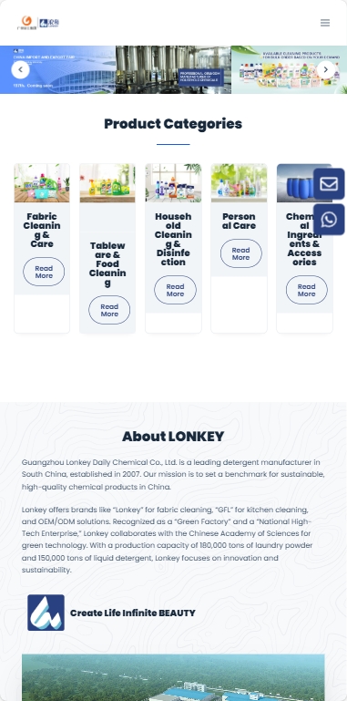 Lonkey Clean日用化学品制造外贸独立站