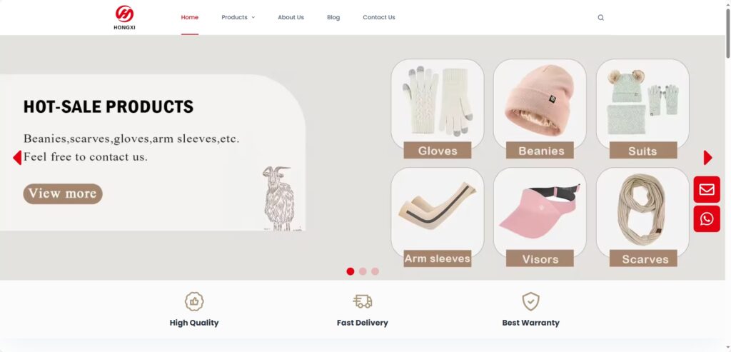 Hongxi Textile纺织品制造外贸独立站